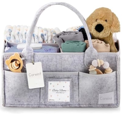 SnelShoppen - Luier Caddy Organizer Groot - Stijlvolle Opbergmand voor Baby Essentials - Perfecte Baby Shower Geschenken - Kinderkamer Decor - Pasgebo