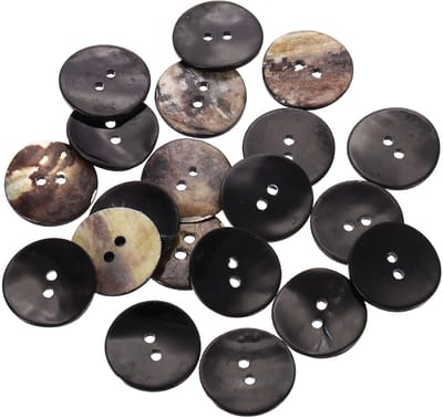 Knopen, 18 mm, 2 gaten, parelmoer, blazerknopen, naaiwerk, schelpschijven voor overhemden, naaien, doe-het-zelf handwerk, decoratie, zwart