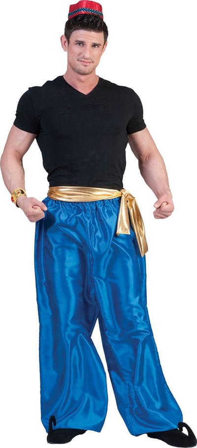 1001 Nacht & Arabisch & Midden-Oosten Kostuum | 1001 Nachten Broek Blauw Man | One Size | Carnaval kostuum | Verkleedkleding