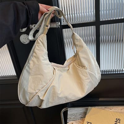 Sac Croissant Imperméable en Nylon Sac à Bandoulière Sac de Yoga Sac pour Court Voyage Mode Léger Grande Capacité Sac à Raviolis gray