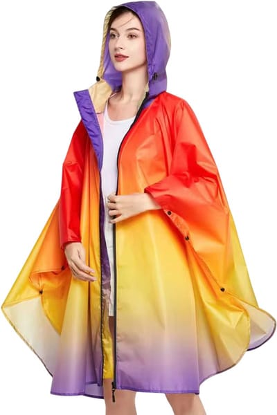 Kleurrijke Waterdichte Regenponcho voor Volwassenen – Lichtgewicht Regenjas Dames & Heren, Regenmantel tegen Regen en Wind, Motorfiets Regenkleding, Fiets Regenponcho, Regenkleding voor Bikers