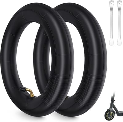 Stroller Tube - 2 x 10 inch Tubes in Black - Inner Tube - Scooter Tube met 2 Tyre Sticks - Scooter Tires - Stroller Tricycle Balance Bike - Bicycle Trailer