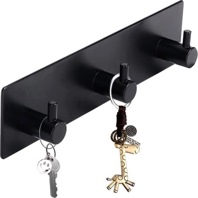 Igoods Handdoekhaakjes Zelfklevend - Badkamer & keuken - Handdoekhouder Zwart | 3 in 1