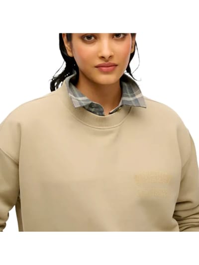 Superdry - Luxe sportsweatshirt met ronde hals en losse pasvorm - Dames - Truien
