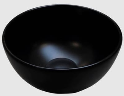 Saqu Leda ronde waskom compact Ø24x12cm keramiek mat zwart