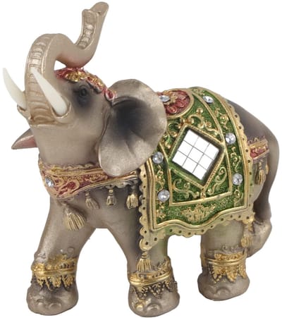 Dailygoods- Olifant Beeld Geluk - Feng Shui Decoratie - Sculptuur Rijkdom - Hars Beeld - Antislip Onderkant - Hoogwaardige Afwerking - Decoratiebeeld