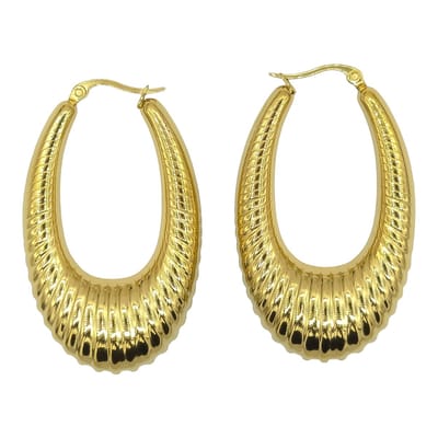 Grote ovaalvormige oorhangers - Premium gold-plated staal - 5 x 3 cm - Geometrische oorbellen