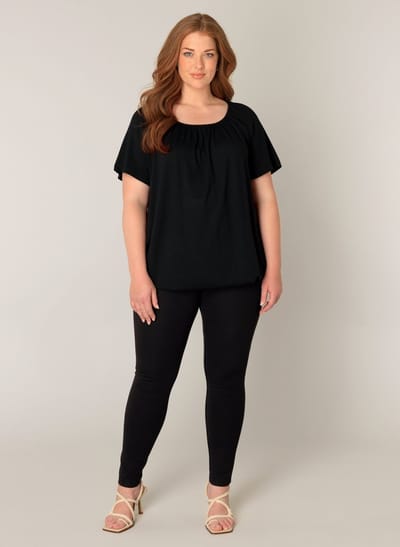 BASE LEVEL CURVY Yoni Jersey Shirt - Black - maat X-0(44)