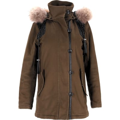 Maje Gove parka van imitatiebont in olijfgroen polyester