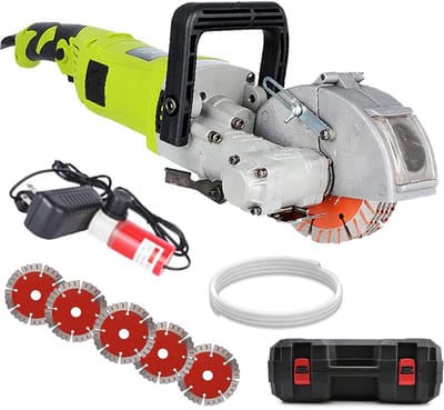 Wandfreesmachine - Sleuvengrijper - Sleuven Frezen - Stofvrij Werken - 36mm Diep - Groen