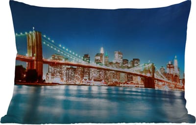 Buitenkussens - Tuin - New York - Brug - Architectuur - Brooklyn - Licht - 50x30 cm