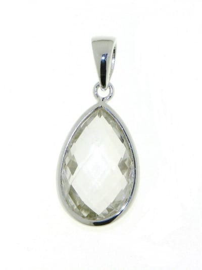 SilverGems Zilveren hanger met Bergkristal edelsteen