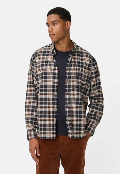 camel active Lichtgewicht geruit overhemd met sneldrogende functie - Maat menswear-L - Kaneel
