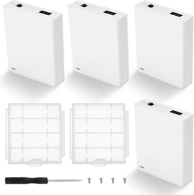 Batterijhouder Set - Opslag Box - Elektronica Projecten - Met USB Aansluiting - 4x AA - Wit