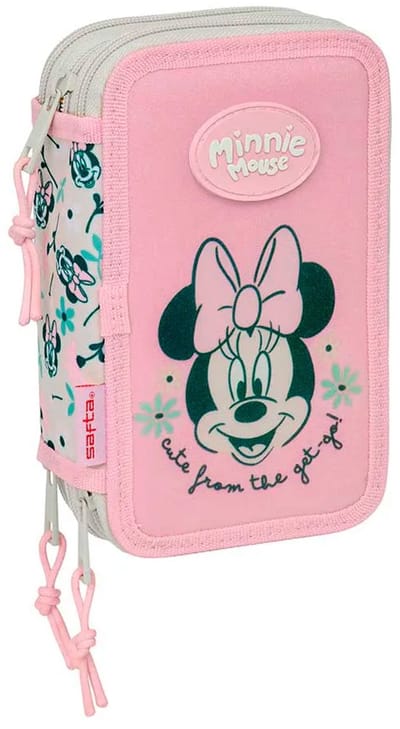 Safta Minnie Mouse Minty 12.5x19.5x5.5 Cm Triple Etui Roze Man