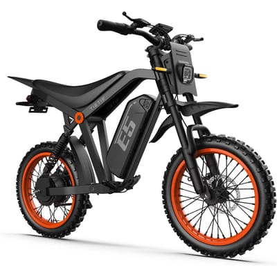 URLIFE E5 Off-Road Elektrische Fiets met 48V20AH Batterij, Volledige Vering & NFC Slimme Start zwart