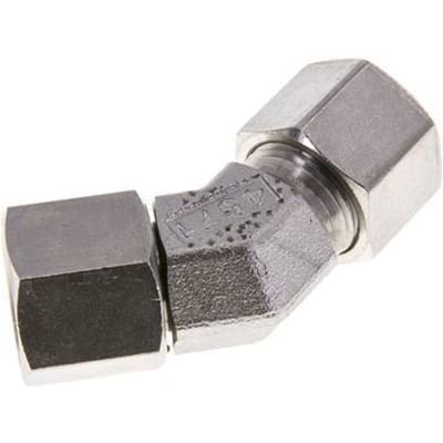 10S RVS 45gr L-stuk Snijringkoppeling Draaidoorvoer 630bar FKM O-ring en Afdichtconus Verstelbaar ISO 8434-1