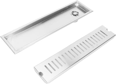 40 cm RVS Doucheafvoer, Rectangulaire Afvoer, Roestvrijstalen Afvoer met Verwijderbare Deksel, Ideaal voor Badkamer en Douchegebruik