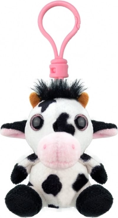 Wild Planet Koe Sleutelhanger - 9 cm - pluche - koeien knuffel hanger