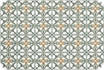Badmat 90x60 cm - Antislip - Floraal - Verweerd - Keurrijk - Badmatten voor badkamer - Badkamermat - Douchemat - Badkamer mat