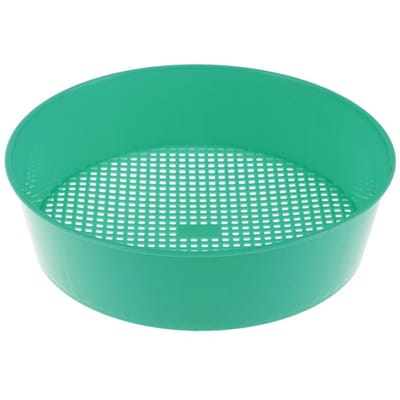 1 stuks groene plastic tuinzift, grond- en steenvergruizer, tuinbouw plantfilterzeef, essentieel voor thuis tuinieren groen