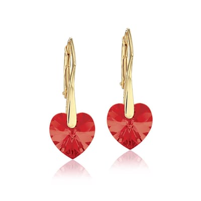Montebello Oorbellen Lily HG34 - Swarovski Hart - 925 Zilver Verguld - Ø10mm - 25mm