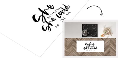 Keukenloper - Loper keuken - Quotes - She believed she could so she did - Spreuken - 120x50 cm - Keukenloper vinyl