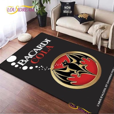 Bacardi Rum logo Creatieve Vloerkleden, Tapijt voor Woonkamer Slaapkamer Huisdecoratie, Kinderen Keuken Badkamer Antislip Vloermat Alfombra 40x60cm