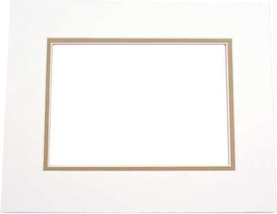 Passepartout Dubbeldik Ivoor/Olijfgroen 27,9x35,6cm (10 stuks)