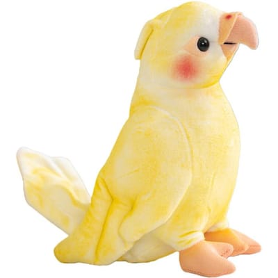 17 cm Kawaii Petit Perroquet Jaune Peluche Jouets Poupées Imitation Doux Dessin Animé Oiseau Rempli Noël Maison Décoration Perroquet Peluches 15-17cm