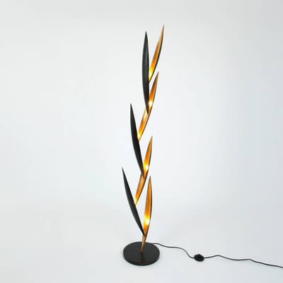 Holländer Vloerlamp FORTUMA, zwart/goud, hoogte 160 cm, metaal, 6 x G4