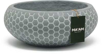 MA'AM Pottery Mila plantenschaal D31xH14 - groen - Meadow Green design schaal - Moderne plantenbak rond laag - Buiten / Binnen