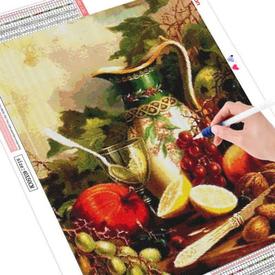 Diamant schilderij fruit kruissteek 5d diamant borduurwerk verkoop volledige boor vierkante strass 20X30CM beige