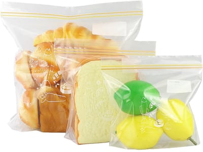 Dailygoods- Diepvrieszakken 20 stuks - Herbruikbare zakken - Ziplock-zakken - Transparant - Voor voedselopslag - Maten S/M/L - Opbergzakken