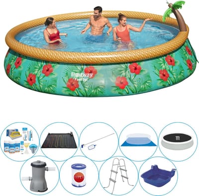 Fast Set Paradijs Bloemen Rond 457x84 cm - Deluxe Zwembad Pakket