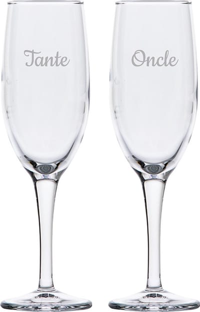 Champagneglas gegraveerd - 16,5cl - Tante & Oncle