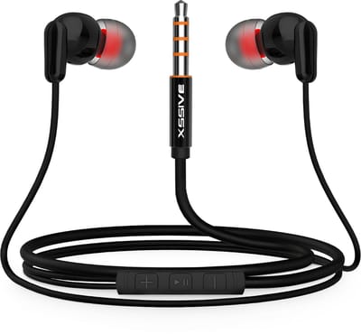 Oortjes met draad - 3,5mm Jack Aansluiting - In Ear Oordopjes met microfoon - Ingebouwde afstandsbediening - Zwart