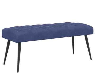 vidaXL - Bank - met - knopen - tufting - Politieblauw - 110 - x - 40 - x - 46 - cm - Fluweel