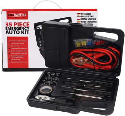 Einparts Noodgereedschapset 34-Delig Voor Autokoffer Zwart