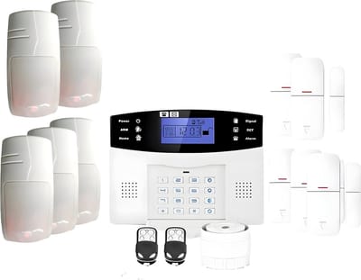 Draadloos Huisalarm - GSM Beveiliging - Veilige Woning - Dubbele Connectiviteit - Maison 4 Kamers - Wit