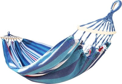 Hangmat exterieur katoen 200x150 cm - max belasting 200 kg - duurzaam slijtvast - dichtheid 300 g/m² - robuuste touwen hangmat 2 person