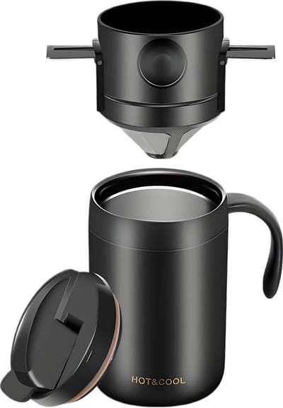 Koffiezetapparaat Camping - RVS Koffiezetter - Koffie Zetten - 6 Uur Warmhoudtijd - 15 cm Breed - Zilver