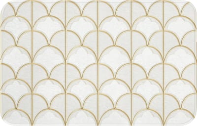 WC mat 80x50 cm - Antislip - Mozaïek - Bogen - Goud - Toiletmat - Vloermat - Douchemat - Toilet tapijt - Toiletmatten