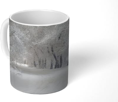 Mok - Koffiemok - Bomen - Sneeuw - Winter - Mokken - 350 ML - Beker - Koffiemokken - Theemok