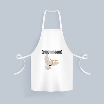 Akyol - duif met takje eigen naam Keukenschort - Vogels - vogel liefhebbers - duif - verjaardag - cadeau - kado - 82 bij 71 cm