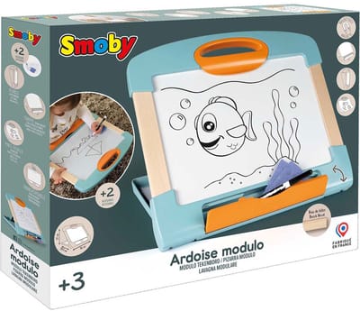 Smoby - Magnetische leisteen Modulo - Gemakkelijk te vervoeren - 3 manieren om hem te gebruiken - Gemaakt in Frankrijk