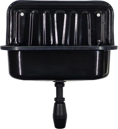 Plieger Uitstortgootsteen - Uitgietbak - Met sifon, plug & ketting - Zwart - 50.5cm x 33cm