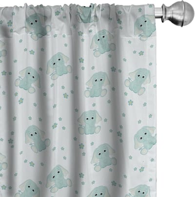 ABAKUHAUS Gordijnen – 2x75x245 cm – Microfiber – Mint Groen/Wit – Halfdonker
