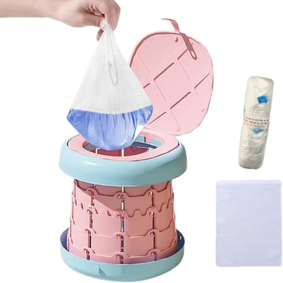 Draagbaar Toilet Kinderen - Opvouwbaar Potje Reizen - Zindelijkheidstraining Onderweg - Anti-slip Bodem - 30 x 28.3 x 11.71 cm