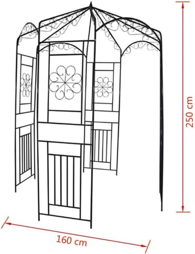 Rozenboog Metaal - Klimhulp Hekframe - Tuin Decoratie - Weerbestendig Frame - 160x250cm - Donkergroen